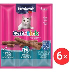 Vitakraft Cat Stick pochoutka platýs/omega 3, 3 × 6 g 6 ks