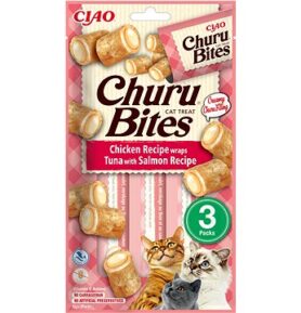 Ciao Churu Cat Bites kuřecí kousky s tuňákovo-lososovým pyré 3 × 10 g