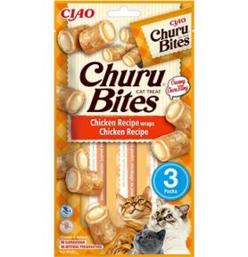 Ciao Churu Cat Bites kuřecí kousky s kuřecím pyré 3 × 10 g