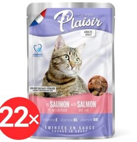 Plaisir Cat kapsička losos + treska 22 × 100 g