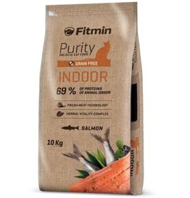 Fitmin Purity Cat Indoor s čerstvým lososem pro kočky chované v bytě 10 kg