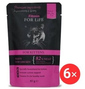 Fitmin For Life Kuřecí kapsička pro koťata 6 × 85 g