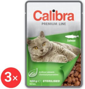 Calibra Cat Premium Kapsička pro kastrované kočky s lososem 3 × 100 g