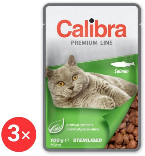 Calibra Cat Premium Kapsička pro kastrované kočky s lososem 3 × 100 g
