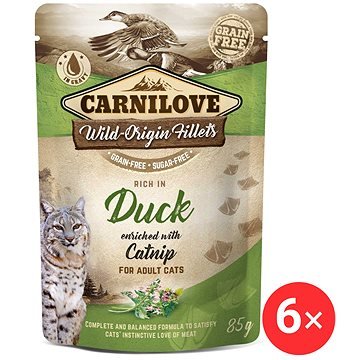 Carnilove Cat Pouch Rich in Duck Enriched with Catnip 6 × 85 g
