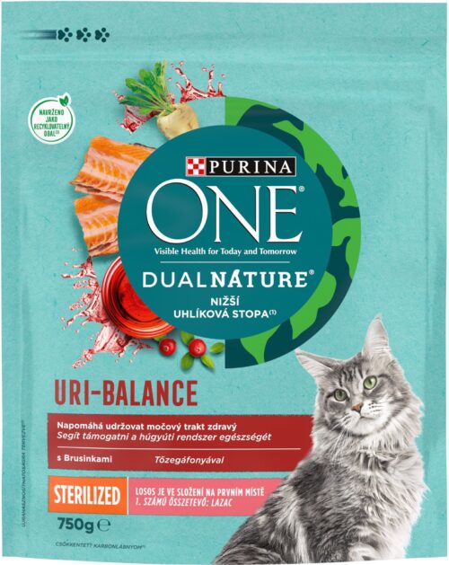 Purina ONE Dual Nature Sterilized brusinka s lososem 750 g