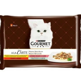 Gourmet A la Carte multipack - kuře, hovězí, pstruh, tmavá treska 4 × 85 g
