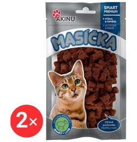 Akinu Jehněčí kousky pro kočky 2 × 50 g
