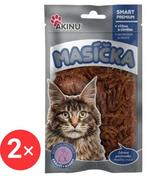 Akinu Králičí nudličky pro kočky 2 × 50 g