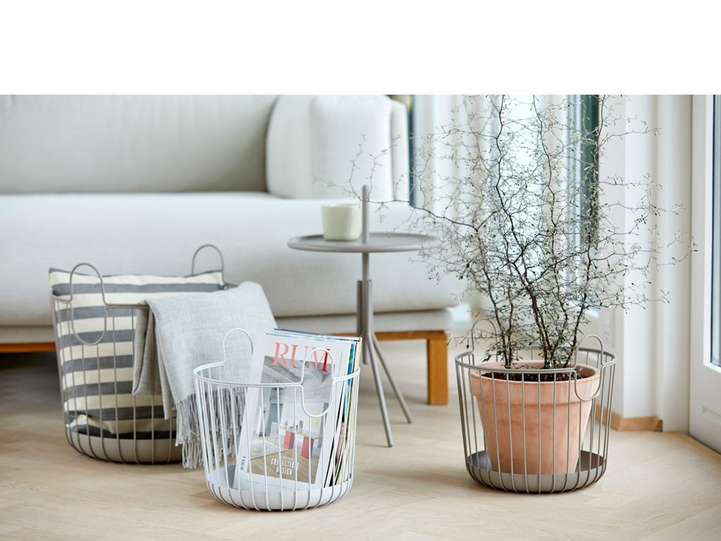 Zone Denmark Úložný kovový koš Inu Soft Grey 30x30,5cm - Obrázek 2