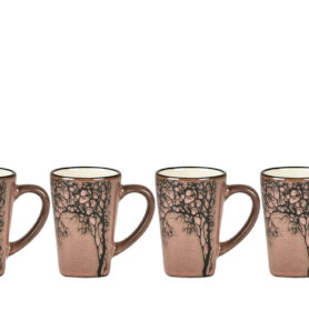 Villa Collection Hrnek na espresso se stromem Hela Dark Rose 0,1l (set 4 ks)