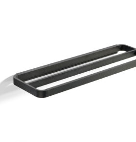 Zone Denmark Dvojitý kolejový koupelnový věšák na ručníky Rim Black