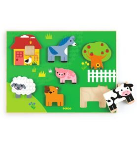 DJECO Dřevěné vkládací puzzle Farm Story