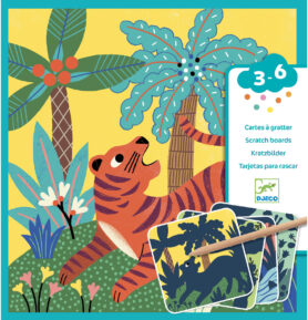 DJECO Vyškrabávací obrázky Zvířata v džungli