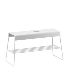 Zone Denmark Kovová lavice s policí A-Bench Outdoor Soft Grey