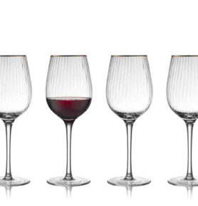Lyngby Glas Sklenice na červené víno Palermo Gold 30 cl (4 ks)