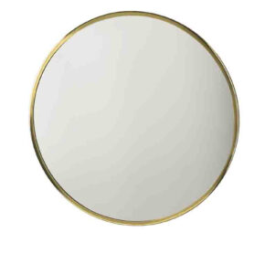 Villa Collection Kulaté zrcadlo s kovovým rámem Vardo Brass 80 cm