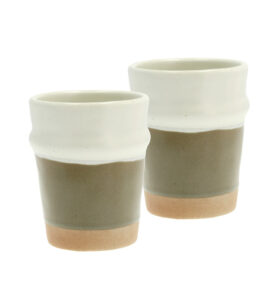 Villa Collection Porcelánový hrnek Evig 0,35l Cream/Brown (sada 2 ks)