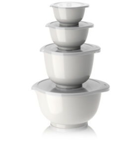 Rosti Sada kuchyňských mís Margrethe s víčky 0,25+0,5+1,5+3L White