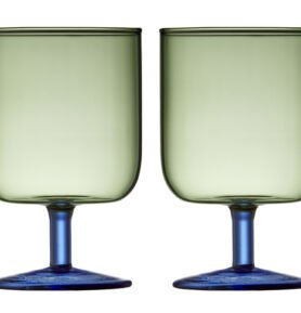 Lyngby Glas Sklenice na víno Torino 30 cl (2 ks) Green/Blue