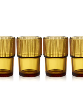 Bitz Sada 4 kávových sklenic Kusintha 38cl Amber