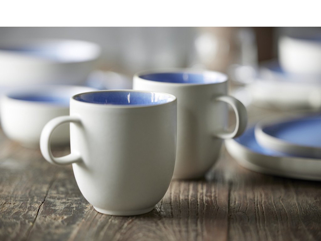 Studio Round Kameninový hrnek North 33 cl White/Shiny River - Obrázek 2