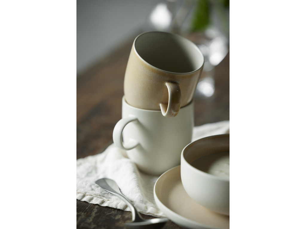 Studio Round Kameninový hrnek North 33 cl Matte Sand/White - Obrázek 2