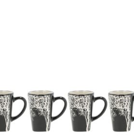 Villa Collection Hrnek na espresso se stromem Hela Black 0,1l (set 4 ks)