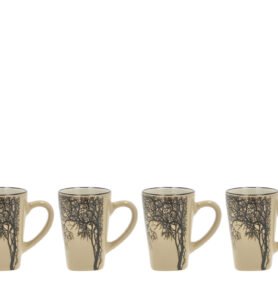 Villa Collection Hrnek na espresso se stromem Hela Brown 0,1l (set 4 ks)