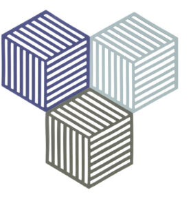 Zone Denmark Sada silikonových podložek pod horké Hexagon (3 ks) Indigo/Fog/Olive Taupe
