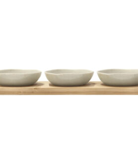 Villa Collection Kameninovo bambusová servírovací sada Shoku Soft Beige32 x 10 cm