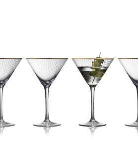 Lyngby Glas Sklenice na martini Palermo Gold 25 cl (4 ks)