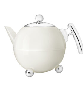 Bredemeijer Konvička na čaj Bella Ronde, bílá, chromovaná rukojeť