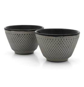 Bredemeijer Litinové hrnky na čaj Jang, šedé (sada 2 ks)