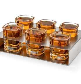 Leopold Vienna Sada 6 sklenic na panáka s tácem