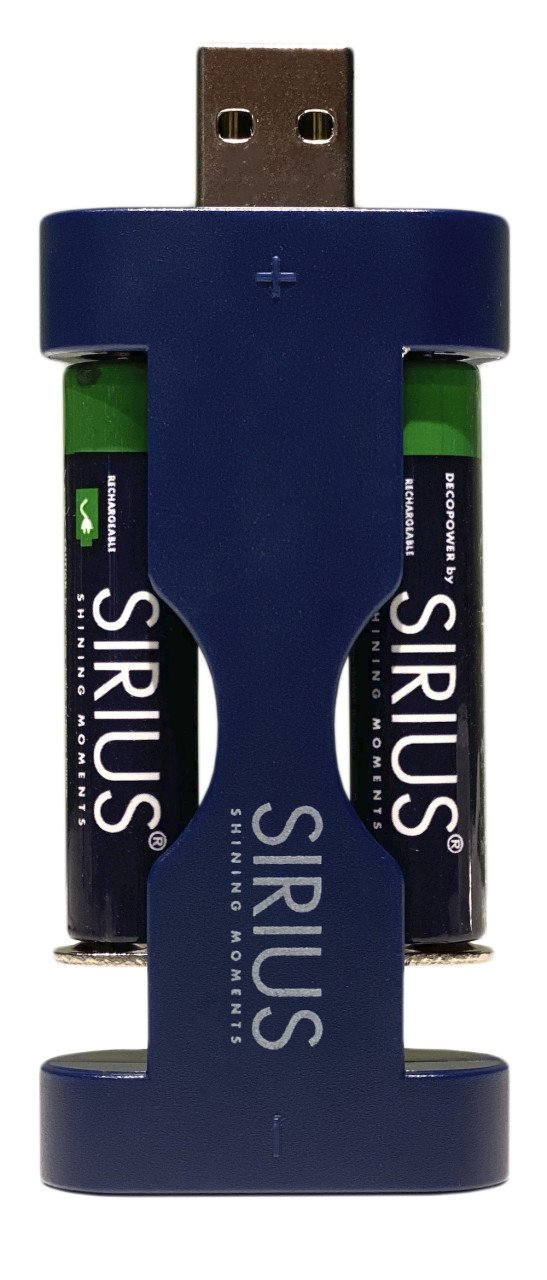 Sirius USB nabíječka baterií AAA DecoPower (+4 ks AAA baterií)
