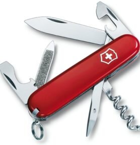 VICTORINOX nůž kapesní SPORTSMAN 84mm ČERVENÝ s kroužkem