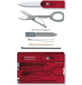 VICTORINOX karta SwissCard CLASSIC ČERVENÁ transparentní