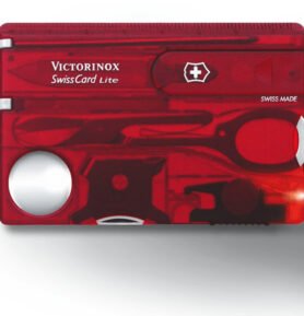 VICTORINOX karta SwissCard LITE ČERVENÁ transparentní