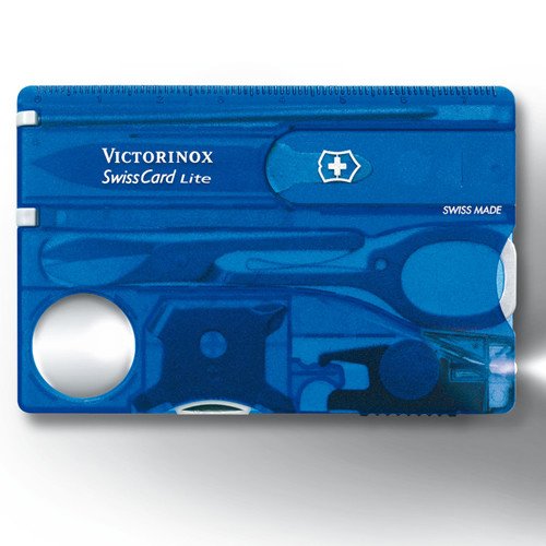 VICTORINOX karta SwissCard LITE MODRÁ transparentní