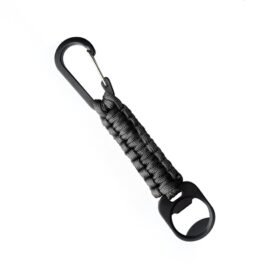A10 EQUIPMENT klíčenka PARACORD s karabinou a otvírákem na láhve ČERNÁ