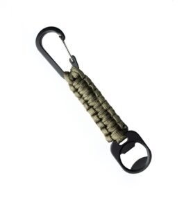 A10 EQUIPMENT klíčenka PARACORD s karabinou a otvírákem na láhve TAN