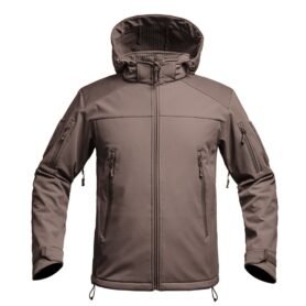 Bunda FIGHTER V2 softshell s kapucí HNĚDÁ vel. XXL