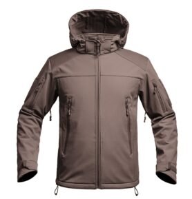 Bunda FIGHTER V2 softshell s kapucí HNĚDÁ vel. 3XL