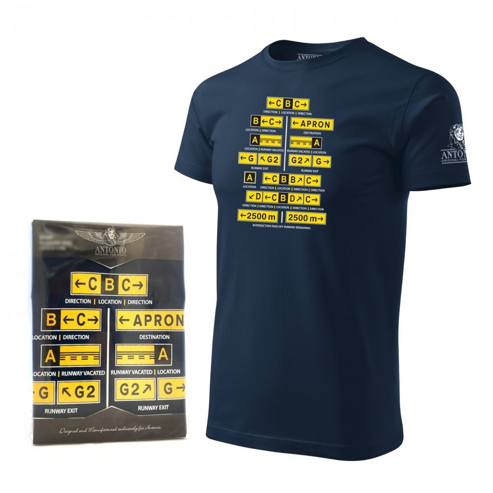 Triko s dopravním značením na letišti MARKING MODRÉ vel. M