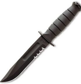 KA-BAR nůž FIGHTING/UTILITY SHORT ozubené ostří - kožené pouzdro