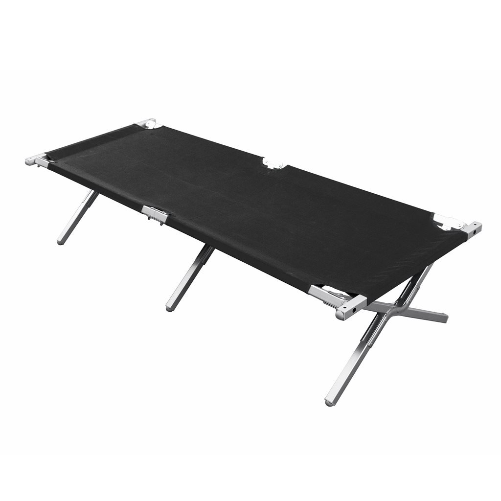 basic NATURE lůžko polní model US CAMP skládací 600D včetně vaku ČERNÉ