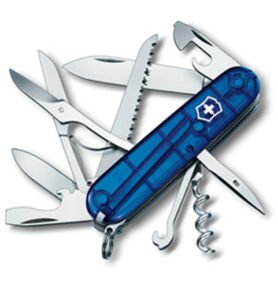 VICTORINOX nůž kapesní HUNTSMAN 91mm MODRÝ transparentní