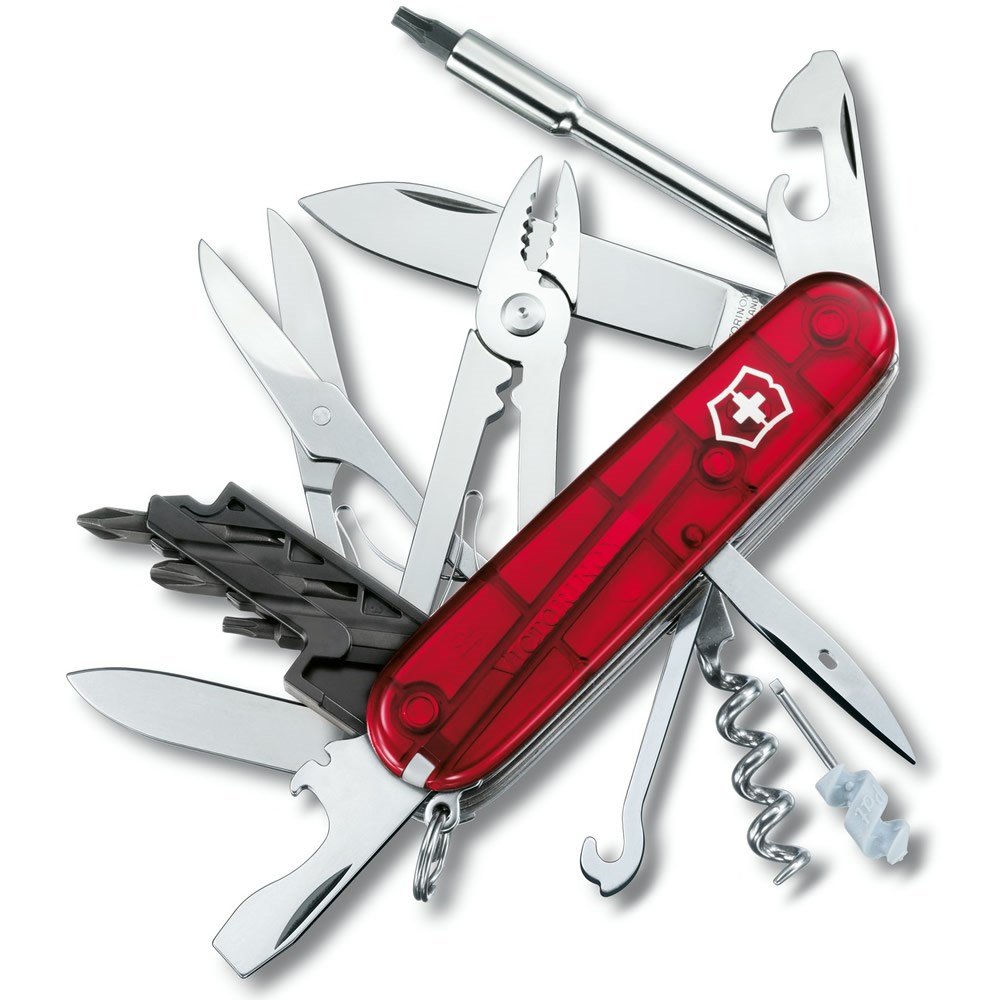 VICTORINOX nůž kapesní CYBERTOOL 34 91mm ČERVENÝ transparentní