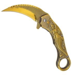 ElitEdge nůž zavírací MERMAID karambit ZLATÝ
